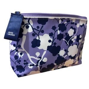 Estée Lauder Purple Indigo Floral Makeup Bag